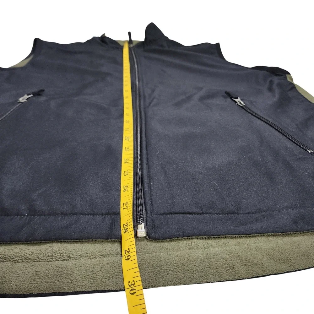 GAP Mens Fleece Lined Reversible Vest Size XL Black Green Full Zip Vintage Y2K - Picture 11 of 12